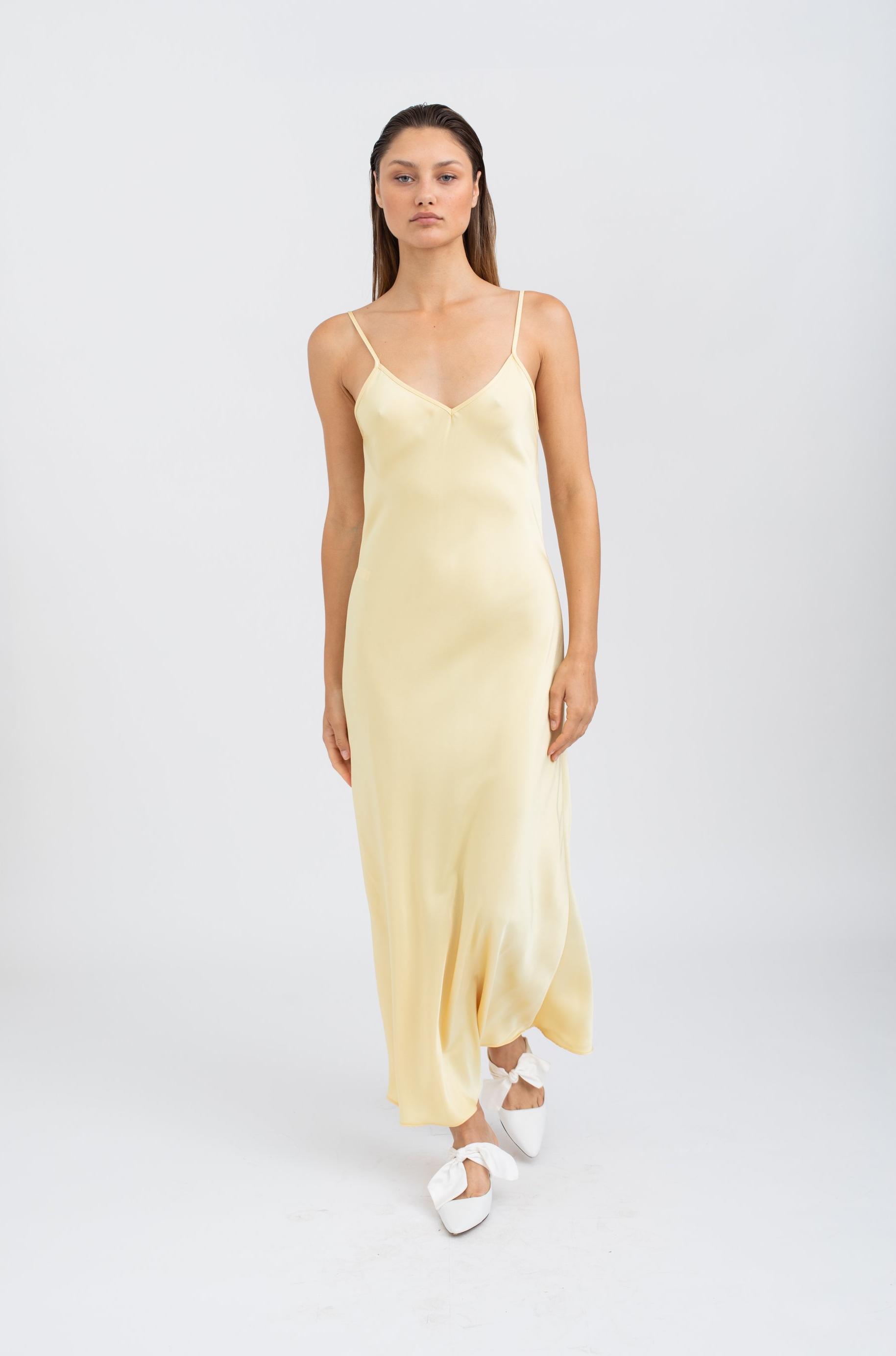 Mona Maxi Slip Dress - Yellow – Petit Pois